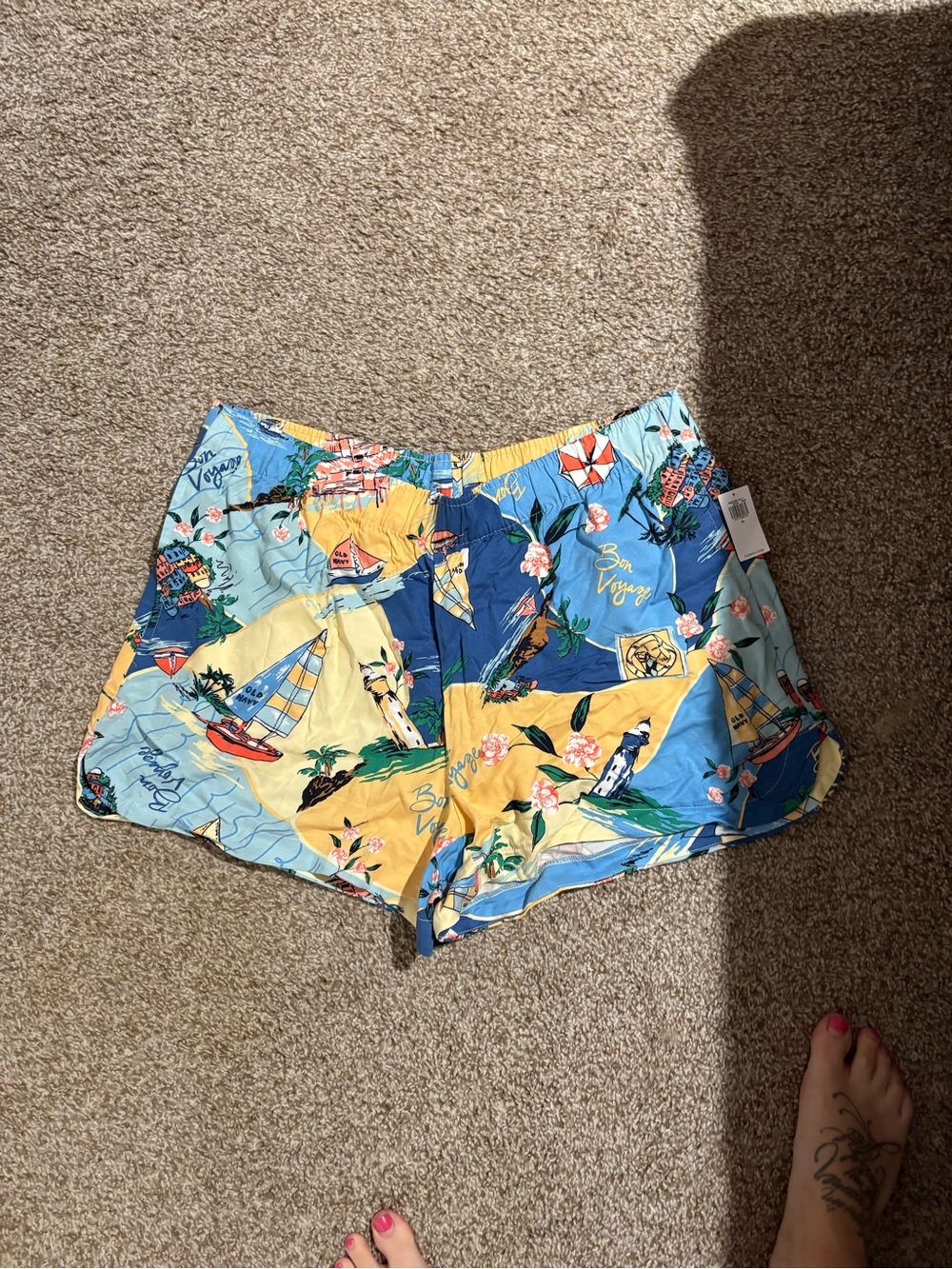 Old Navy Tropical Shorts - Blue & Yellow